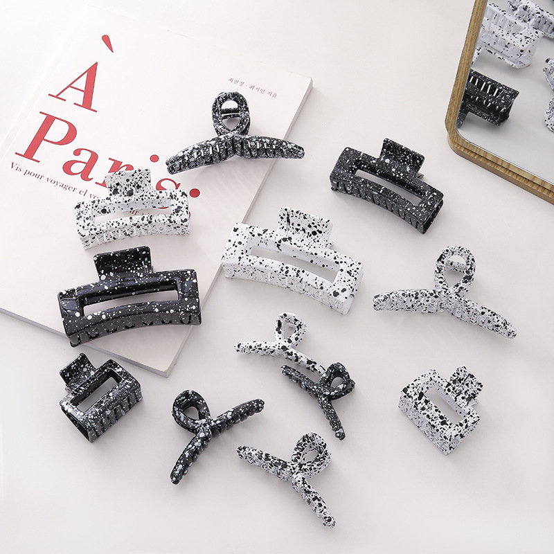 Cross-border Splash Ink Back Head Disc Hair Large Grab Clip Elegant Temperament Hairpin Advanced Sense Hairpin Hair Clip Hair Grab