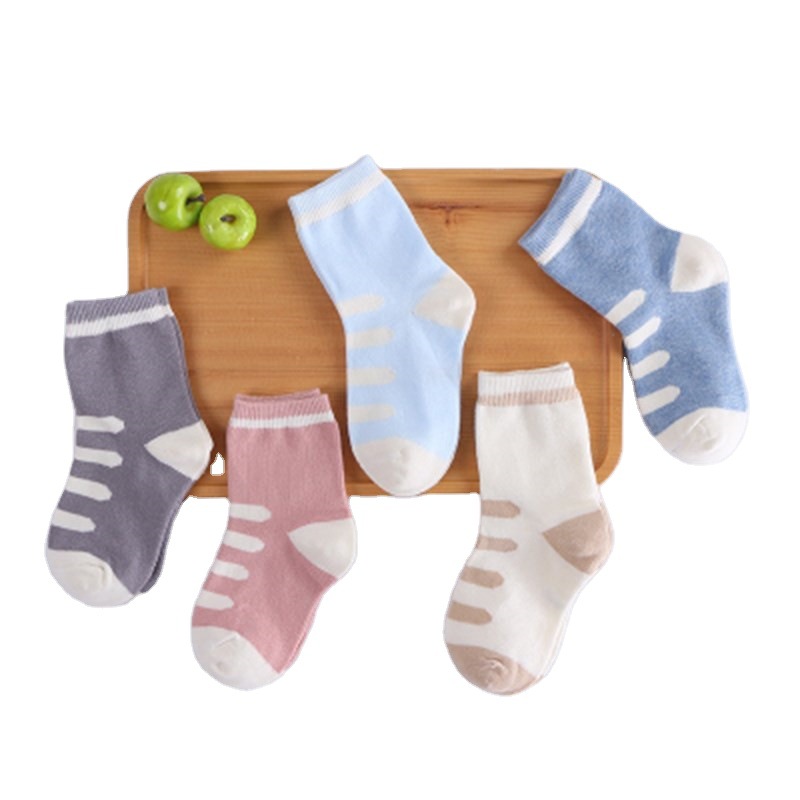 Factory wholesale children's socks small and medium-sized children's thin sweat-absorbent breathable cotton socks short 0-1-3-6 years old baby boat Socks