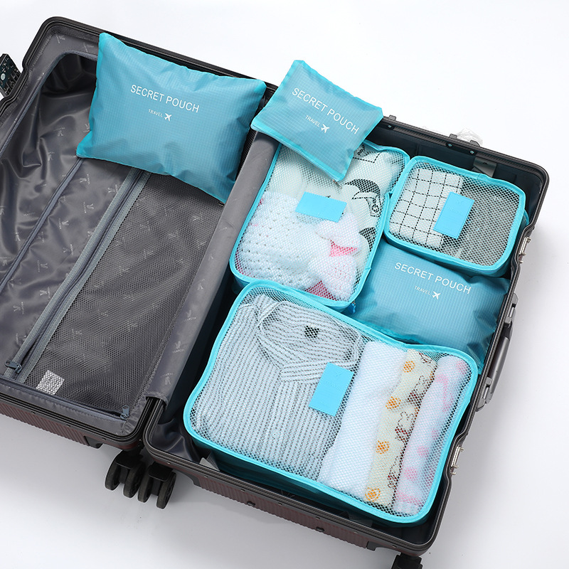 Portable Travel Underwear Underwear Storage Bag Six-Piece Set of Documents Clothes Sundries Bag Cosmetic Wash Finishing Set