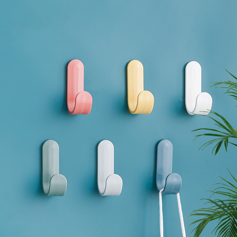 J-type Nordic-style Mini Strong Punch-free Hook Household Non-marking Punch-free Clothes Hook Household Door Rear Adhesive Hook