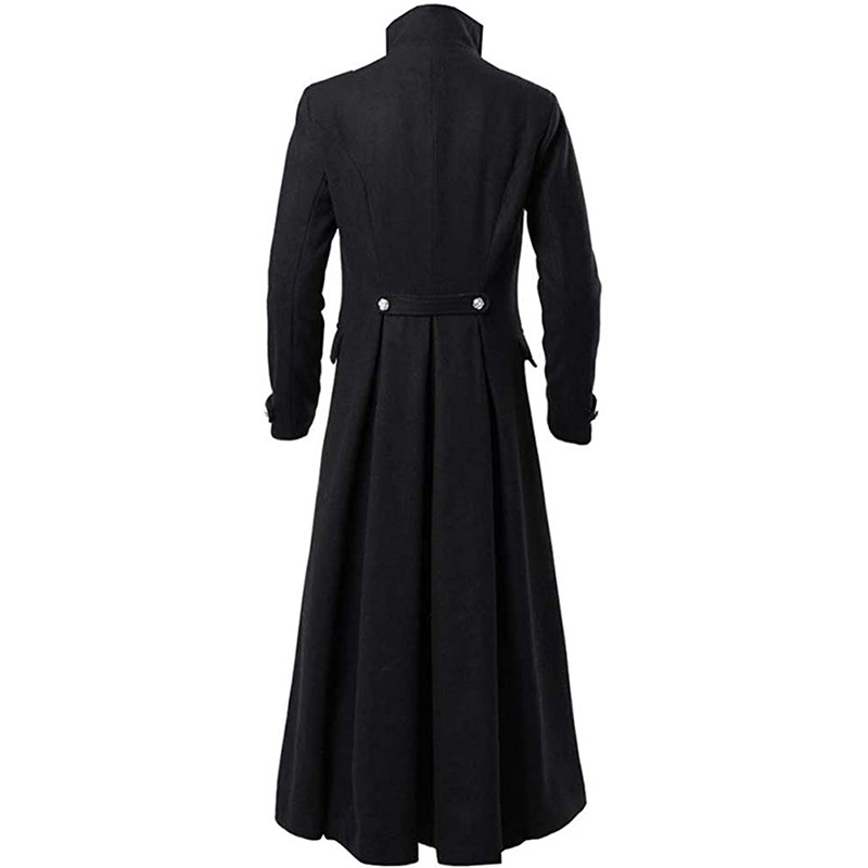Medieval Steampunk Vintage Gothic Coat Trenchcoat Coat Victorian Uniform Mid-Long