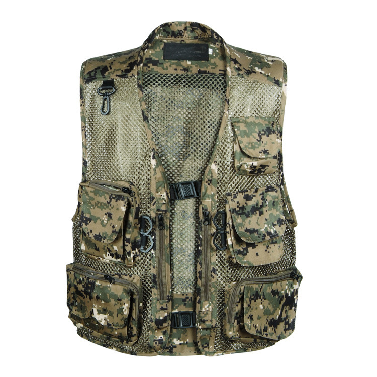New summer men's camouflage military vest photography outdoor multi-pocket dad mesh waistcoat B12