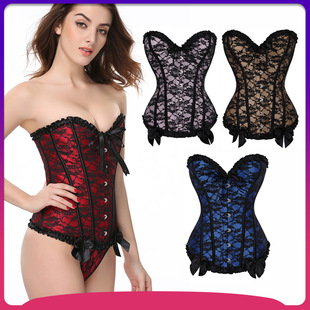 ebay supply cross-border hair shaping clothes corset waist chest support mesh lace tight belly contracting European and American court corset