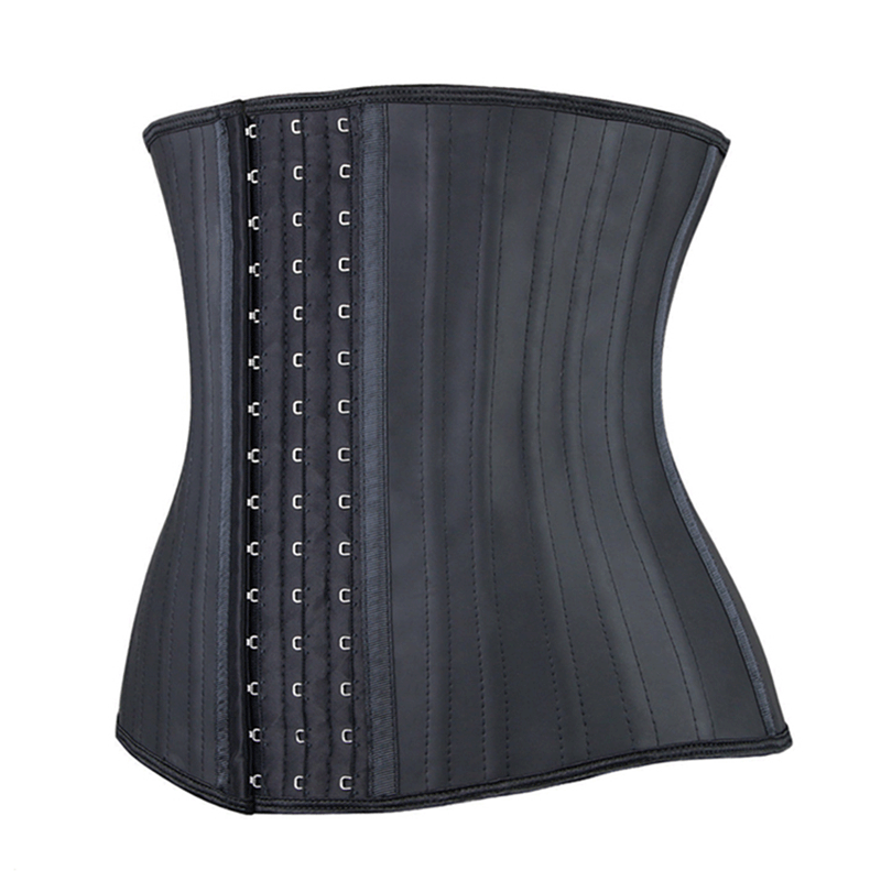 跨境光面乳膠塑身衣運動束腰帶25鋼骨橡膠latexwaisttraner