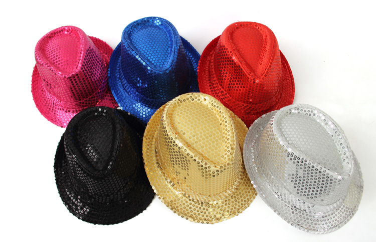 Magic Showhat Adult Children Universal Party Fashion Sequins Topper Hat Jazz Hat Stage Magic Showhat