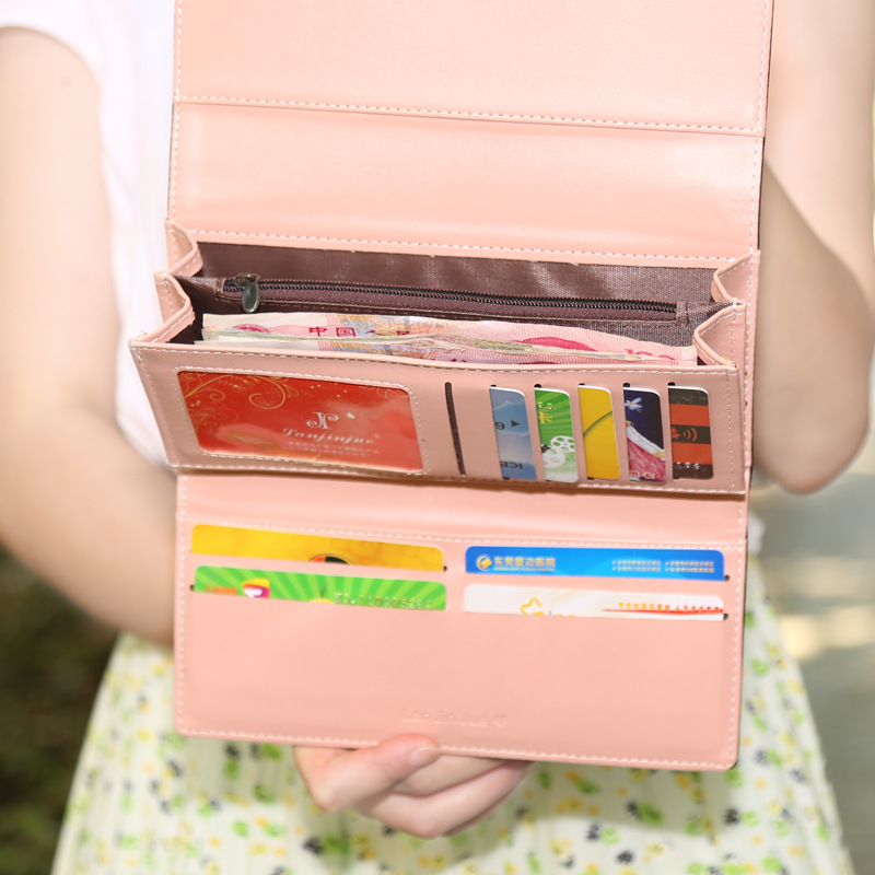 Yamashi Women's Women's Wallet Women's Long Wallet Large Capacity Vintage Women's Three-fold Wallet Handbag Silver Bag