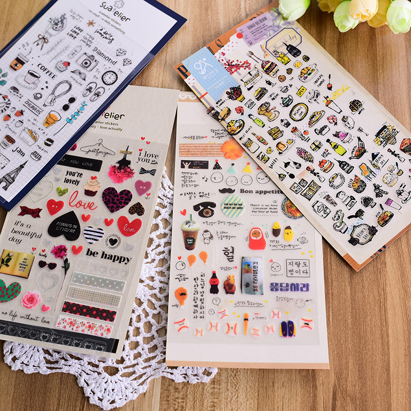 Korean Sonia Sticker PVC Decorative Cute Animal Cartoon Life Theme Journal Sticker Album Hand Account Material