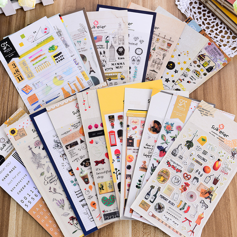Korean Sonia Sticker PVC Decorative Cute Animal Cartoon Life Theme Journal Sticker Album Hand Account Material
