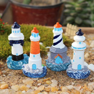 Moss Micro Landscape Decorative Ornaments Mediterranean Style Lighthouse Ornaments Fleshy Landscaping Accessories