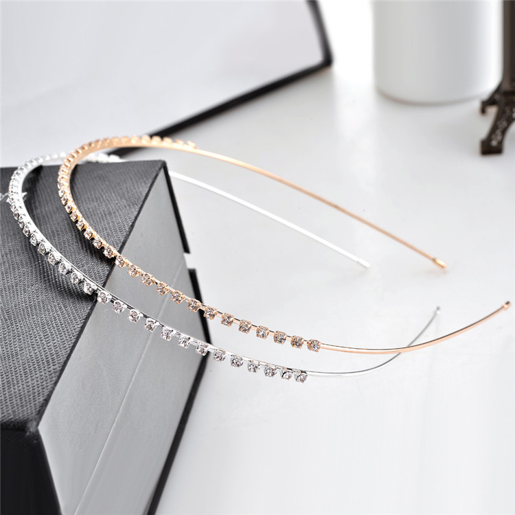 Japanese and Korean hair accessories headdress Korean rhinestone hairband single row double row diamond sweet headdress headband jewelry wholesale