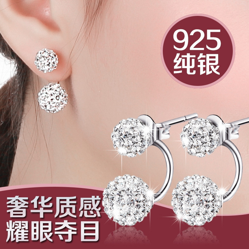 快手跨境925銀飾品 復古水鑽耳環 銀耳釘 時尚韓國小飾品批發