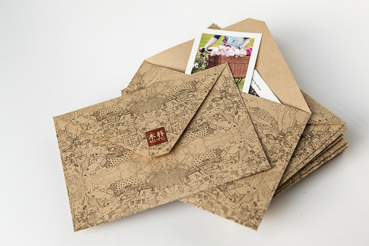 B9 MUPU wooden plain envelope ideal world envelope Kraft paper printing vintage envelope