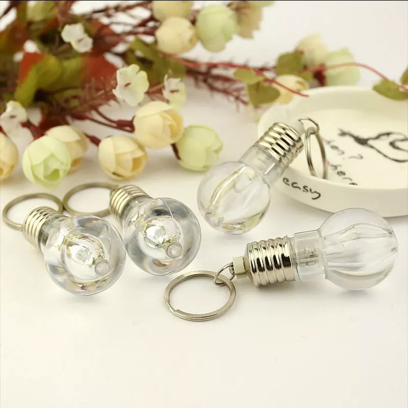 LED colorful light bulb mini light bulb keychain clothing pendant creative small gift printable logo