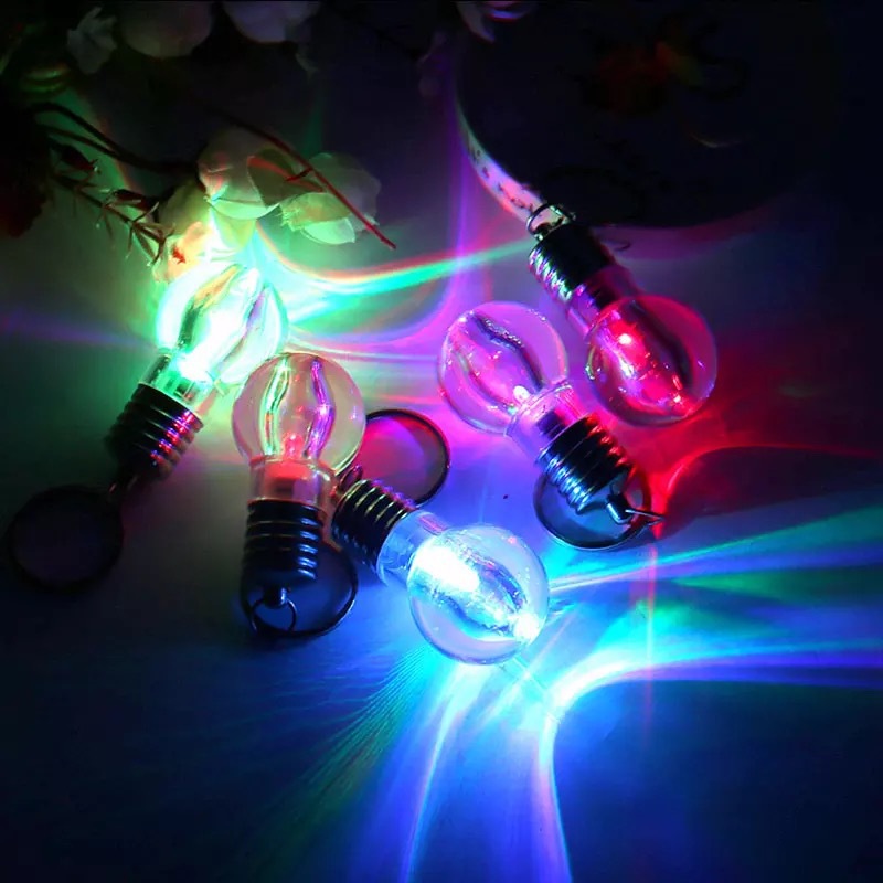 LED colorful light bulb mini light bulb keychain clothing pendant creative small gift printable logo