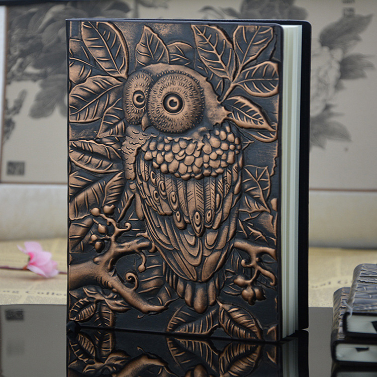 Owl notepad cross-mirror supply European retro notebook gift creative travel souvenir