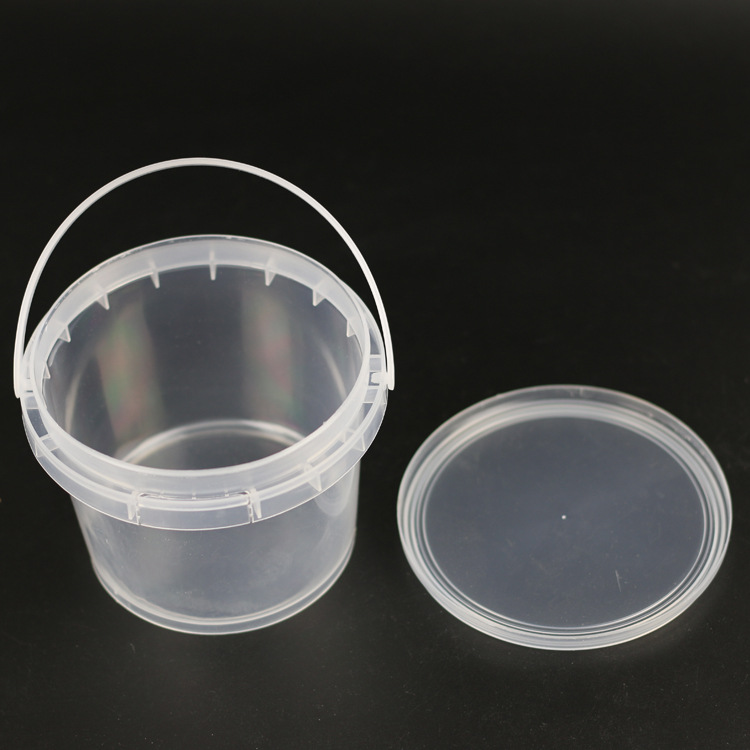 Factory direct pp small round barrel with lid plastic barrel transparent portable barrel White 0.5 liters small barrel 500ml storage barrel