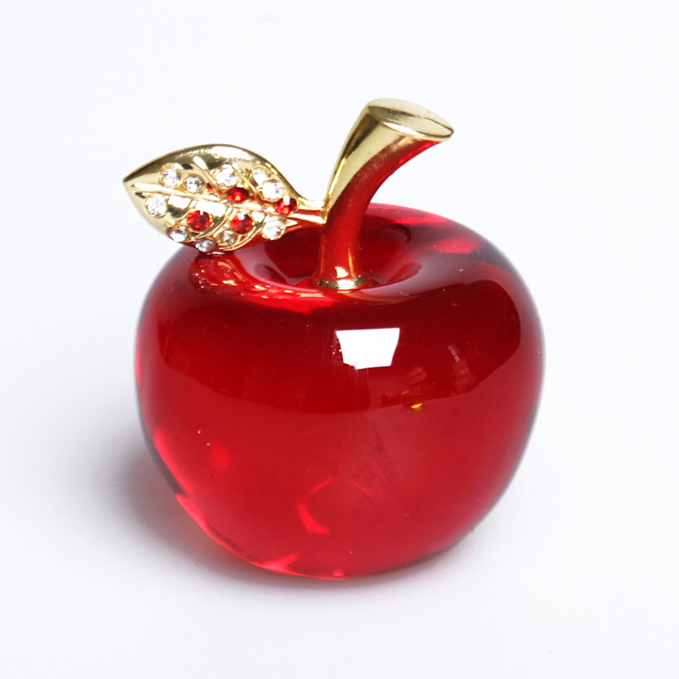 Processing and production of crystal Apple creative gifts holiday decoration crafts Christmas ornaments car home decoration