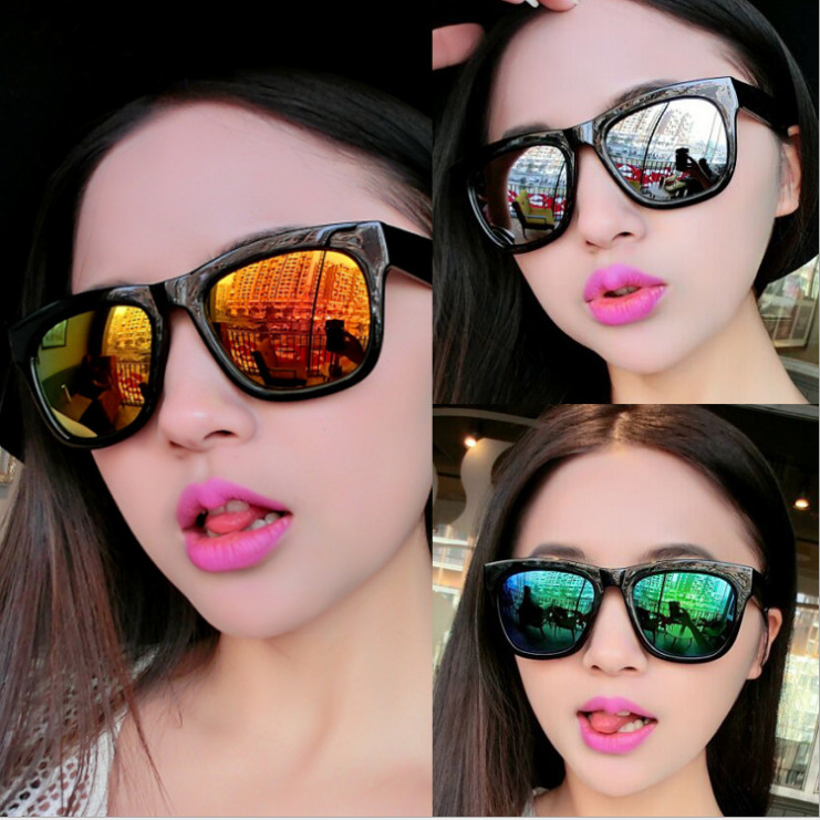 2023 New Color Film Pepper Women Sunglasses Colorful Reflective Korean Fashion Trend Gift Sunglasses
