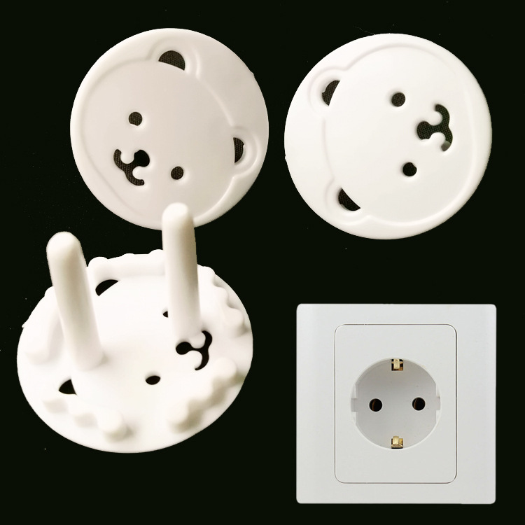 [European Daquan] European Standard Bear 2-phase 2-pin 2-hole anti-electric shock power socket protective cover Germany Europe