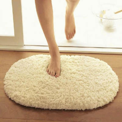 Factory wholesale lamb velvet oval carpet floor mat bathroom absorbent door mat bathroom floor mat bedroom bedside blanket