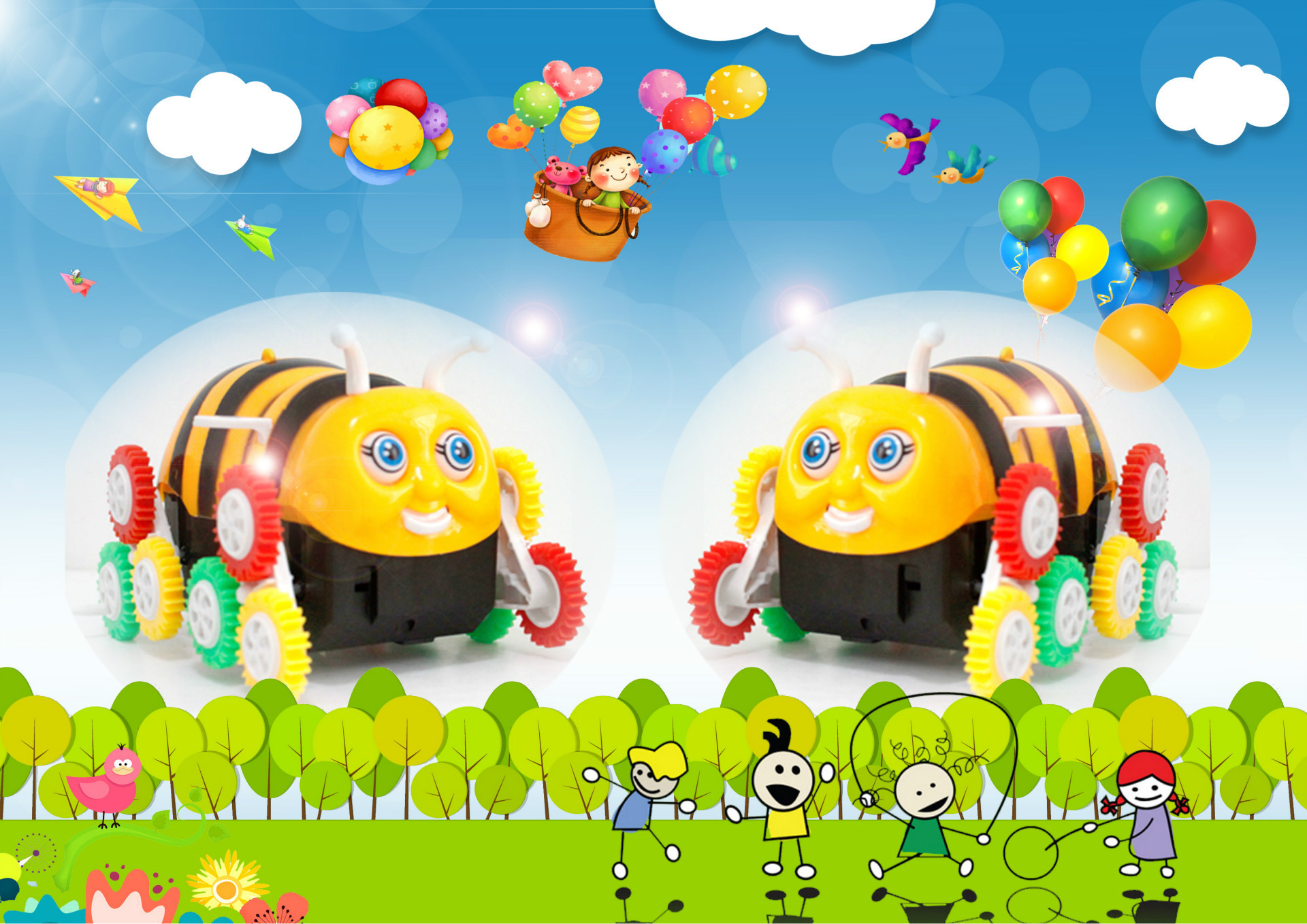 Little Bee dump car dump Little Bee new electric car Children's electric car stall toys wholesale