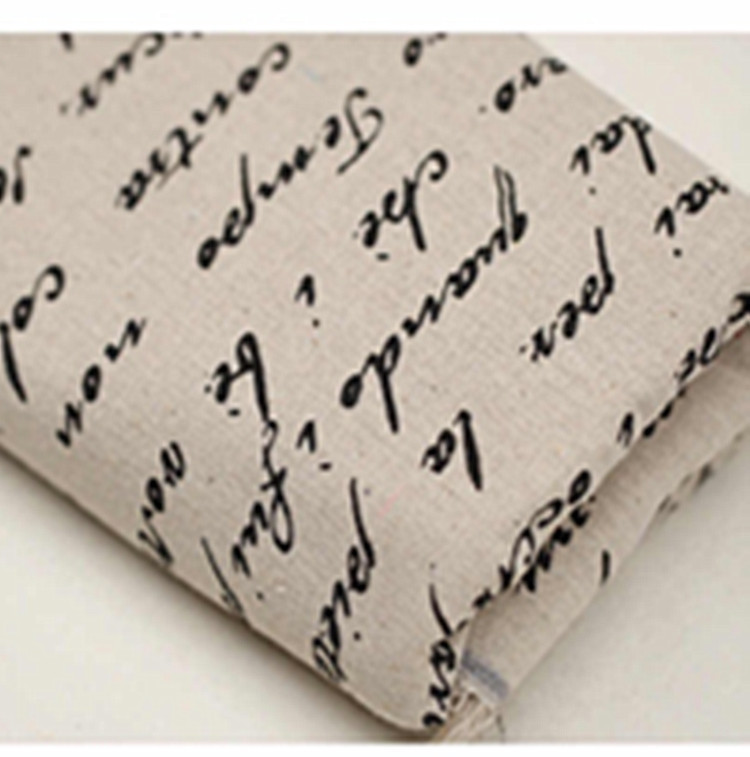 Professional printing and dyeing, wholesale linen printing, handicraft cloth DIY manual printing and dyeing English and French letter pattern