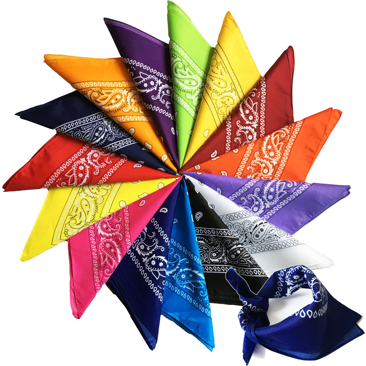 Polyester Cashew Flower Amoeba Hip-Hop Square Scarf Outdoor Sports Street Dance Riding Turban Scarf Headband Multicolor