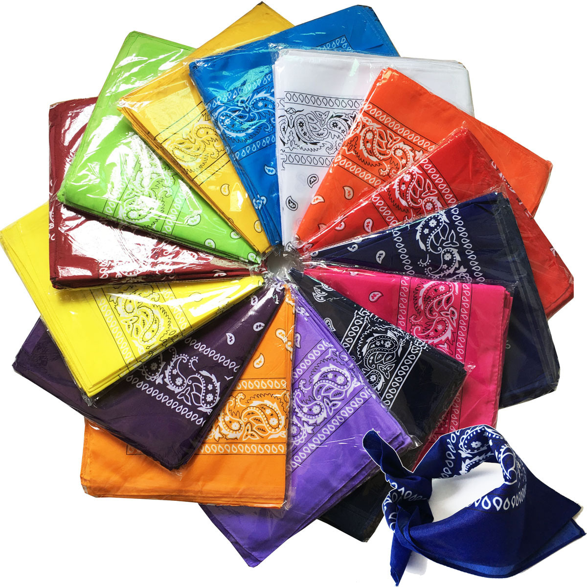 Polyester Cashew Flower Amoeba Hip-Hop Square Scarf Outdoor Sports Street Dance Riding Turban Scarf Headband Multicolor