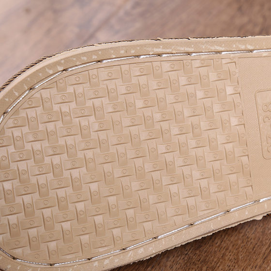 Natural Tropical Royal Rattan Couple Home Slippers Rattan Straw Woven Men's and Women's Running Slippers Bamboo Rattan Summer Sandals