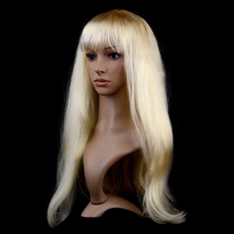[Factory direct sales] colorful micro-roll bangs long straight hair wig set Christmas Annual Meeting dress up colorful hair set