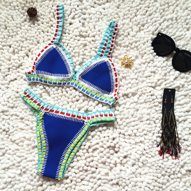 European and American new neoprene bikini swimsuit Beach swimwear women's bikini sexy split swimsuit