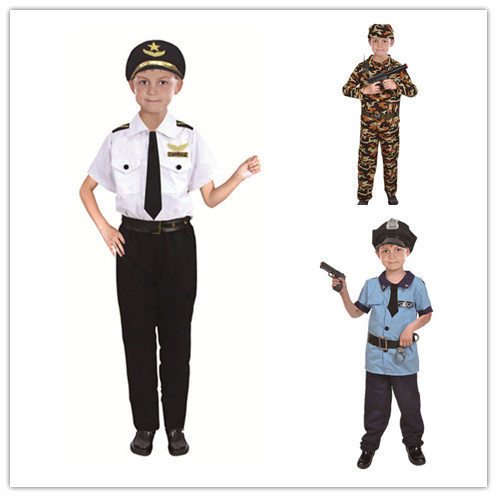 Halloween Fire Suit Children's Day Costume Police Lawyer Pilot Doctor Worker Children's Cosplay Suit