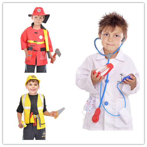 Halloween Fire Suit Children's Day Costume Police Lawyer Pilot Doctor Worker Children's Cosplay Suit