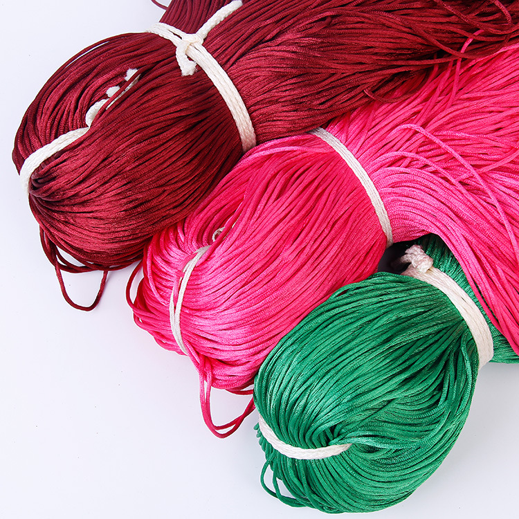 Korean Rope Silk Chinese Knot Rope Colorful No.5 Line No.6 No.7 Encrypted Tight Polyester Bundle Braided Red Rope DIY