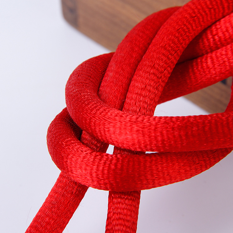 Korean Rope Silk Chinese Knot Rope Colorful No.5 Line No.6 No.7 Encrypted Tight Polyester Bundle Braided Red Rope DIY