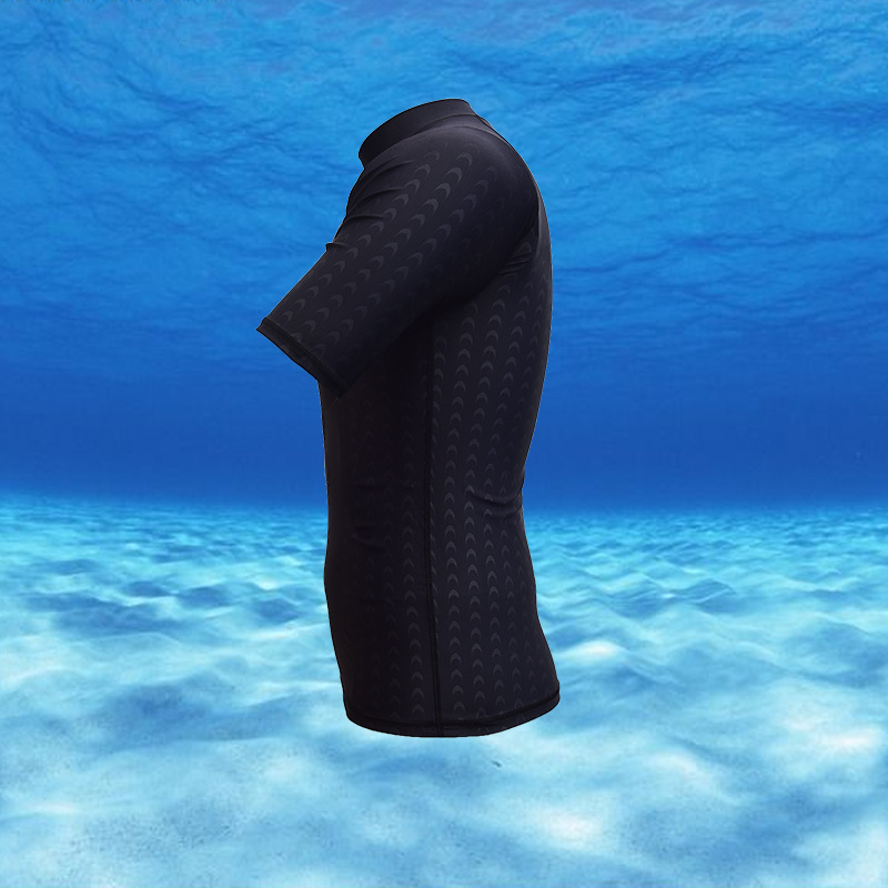 Men's Swimwear Waterproof Quick-drying Imitation Shark Skin Half-sleeved Sun-protective Suit Winter Swimming Suit Snorkeling Surfsuit Coach Clothing