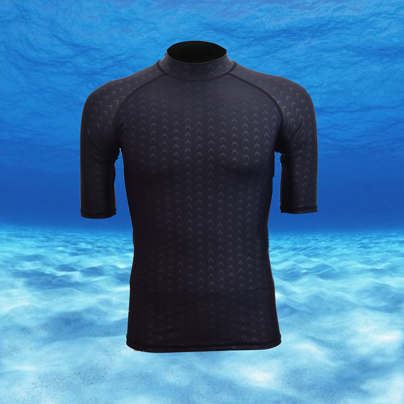 Men's Swimwear Waterproof Quick-drying Imitation Shark Skin Half-sleeved Sun-protective Suit Winter Swimming Suit Snorkeling Surfsuit Coach Clothing