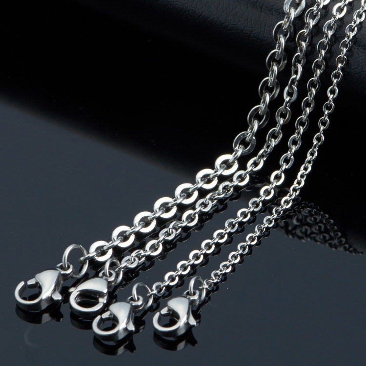 Stainless Steel Necklace Titanium Steel Women's Jewelry Hammer Cross Chain diy Chain Men's Accessories Pendant Matching Chain O-shaped Chain