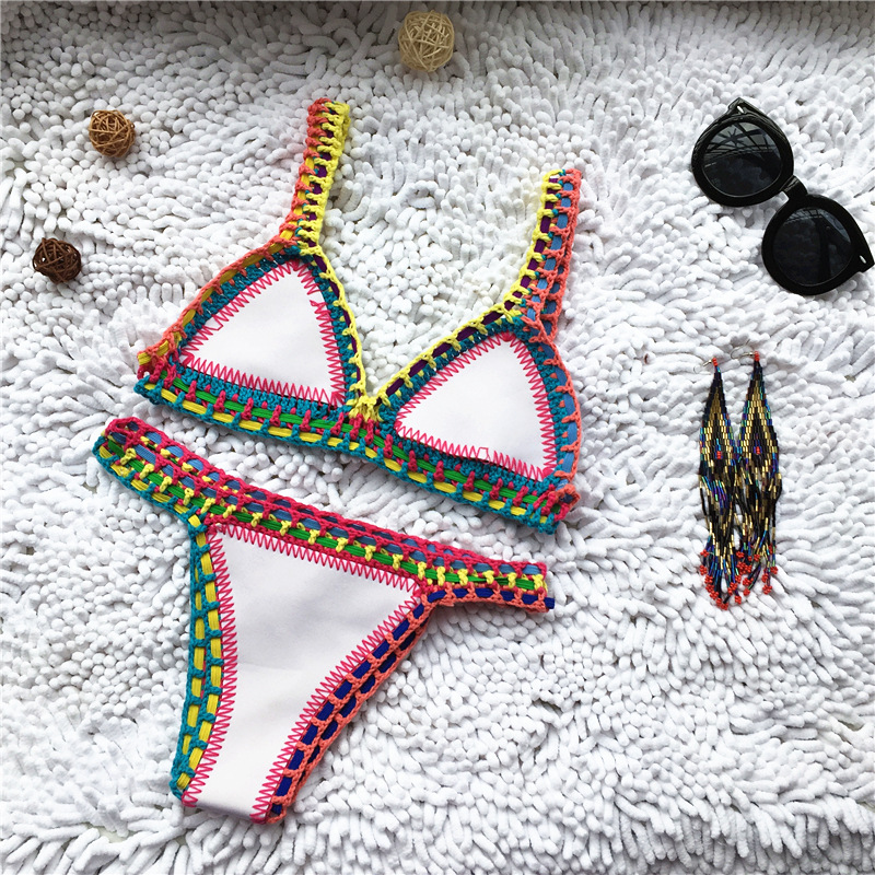 European and American new neoprene bikini swimsuit Beach swimwear women's bikini sexy split swimsuit
