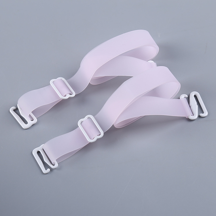 Factory direct supply candy color silicone shoulder strap 1.5cm wide non-stick skin plastic buckle underwear shoulder strap wholesale