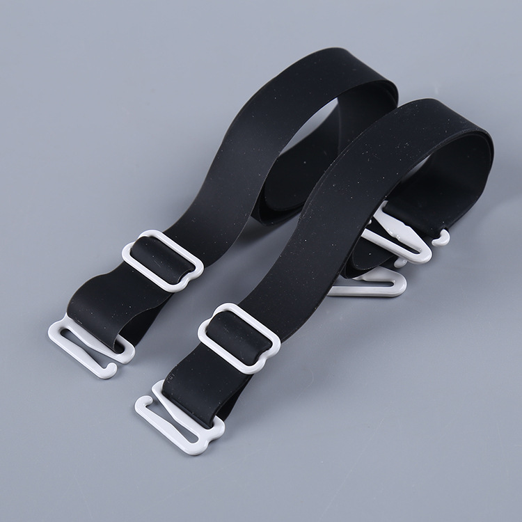 Factory direct supply candy color silicone shoulder strap 1.5cm wide non-stick skin plastic buckle underwear shoulder strap wholesale