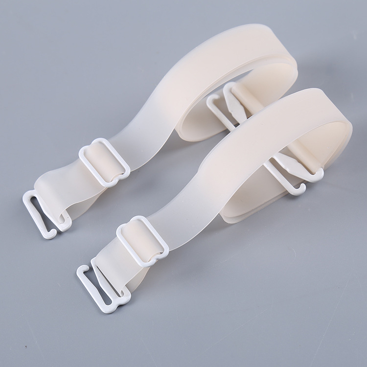 Factory direct supply candy color silicone shoulder strap 1.5cm wide non-stick skin plastic buckle underwear shoulder strap wholesale