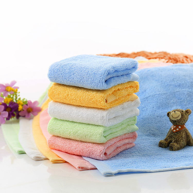 Bamboo fiber white square towel kindergarten small square towel wash children's handkerchief small handkerchief handkerchief absorbent small towel wholesale