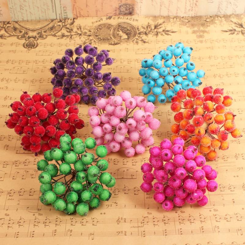 Simulation Berry foam first frost fruit with beads Christmas fruit red glass fruit pomegranate fruit accessories DIY accessories 40