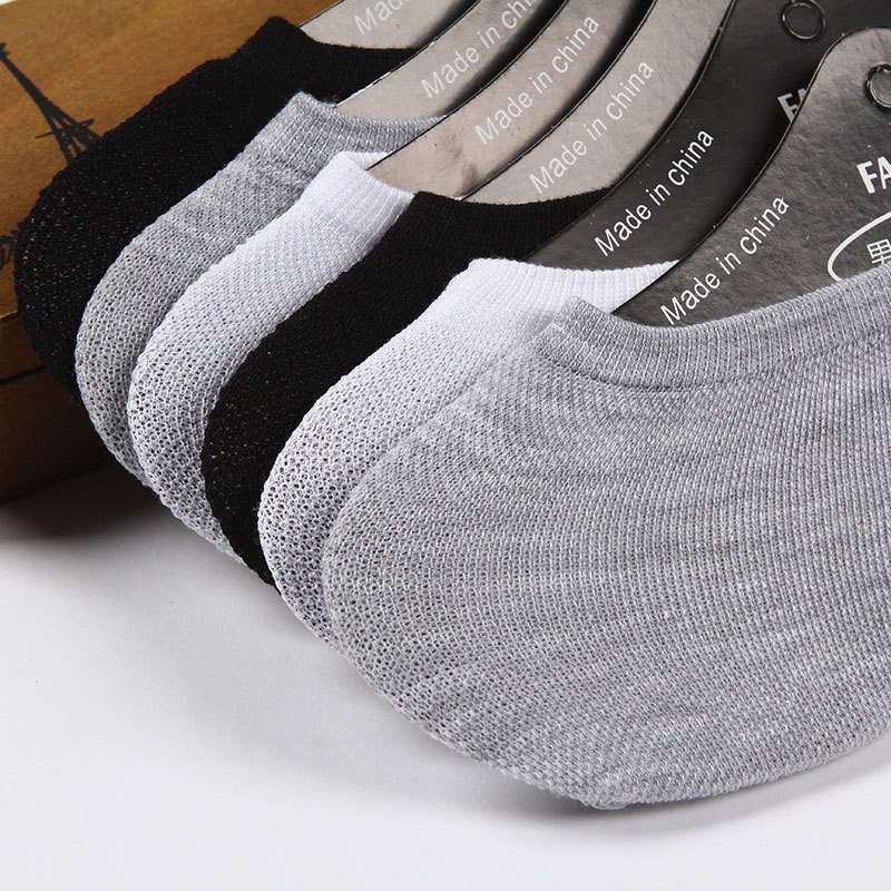 Summer men's mesh stockings velvet ankle socks nylon silicone non-slip invisible ankle socks men's magic socks