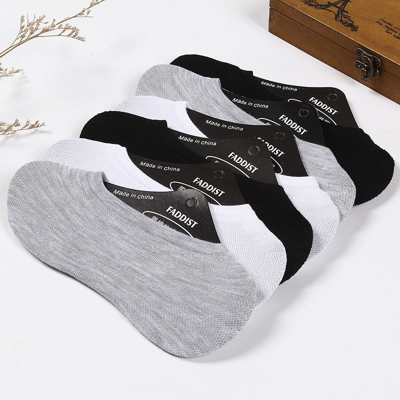 Summer men's mesh stockings velvet ankle socks nylon silicone non-slip invisible ankle socks men's magic socks