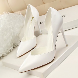 3168-3 Korean Fashion Simple Sexy Nightclub Slim Women's Shoes Thin Heel Super High Heel Shallow Mouth Pointed Hollow Shoes