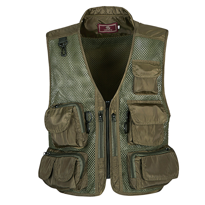 New summer men's camouflage military vest photography outdoor multi-pocket dad mesh waistcoat B12