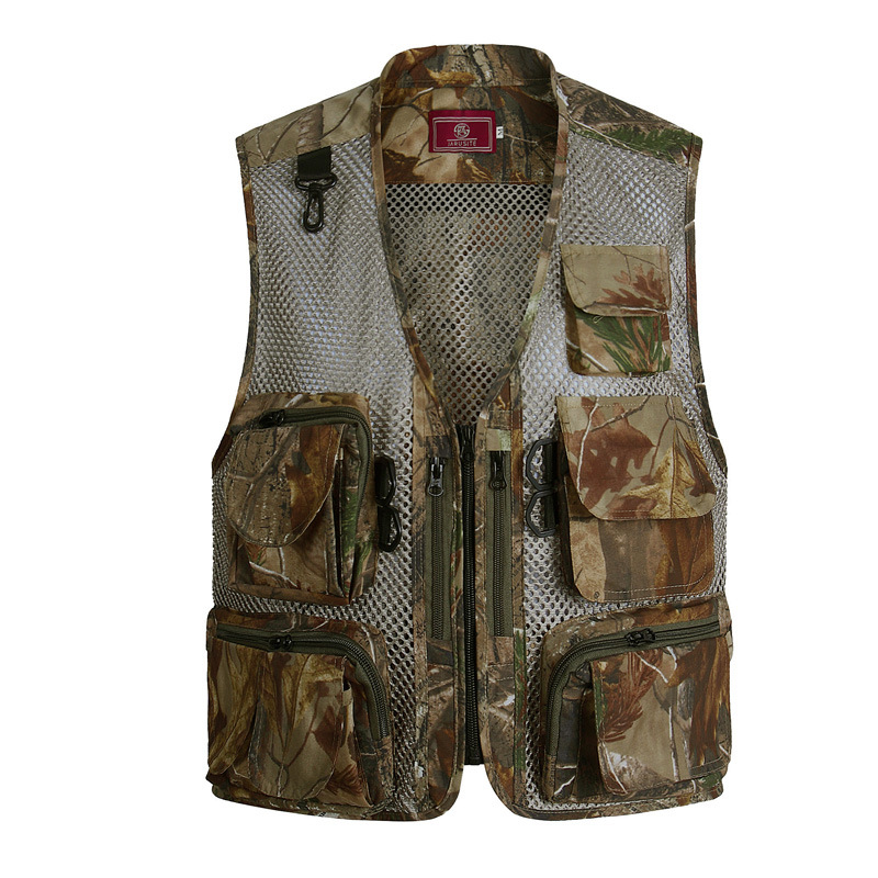New summer men's camouflage military vest photography outdoor multi-pocket dad mesh waistcoat B12