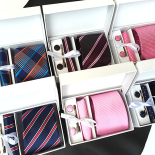 2023 men's tie spot gift box 6 piece tie pocket towel collar clip cuff factory price wholesale